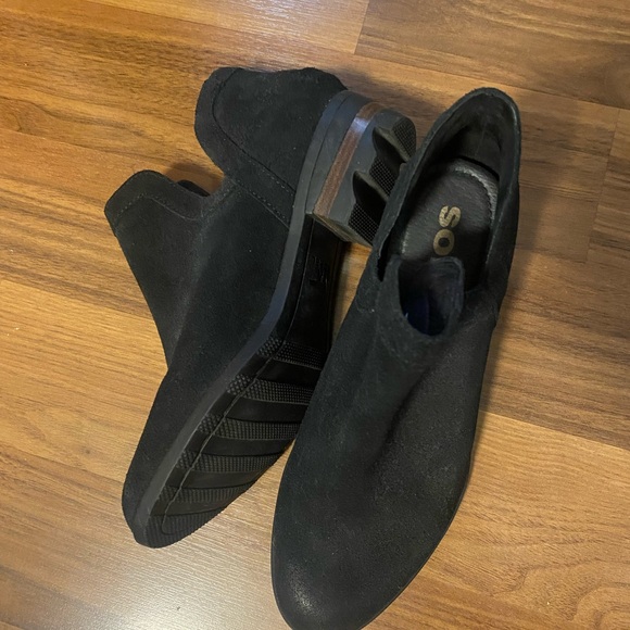 Sorel booties black nubuck leather size 8.5 women’s - Picture 6 of 6